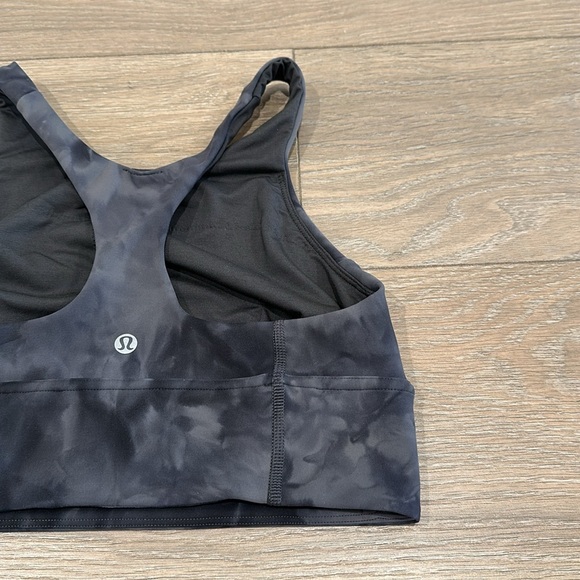 LULULEMON Diamond Dye Pitch Grey Graphite Grey Wunder Train Longline Bra Size 8 - Picture 7 of 12